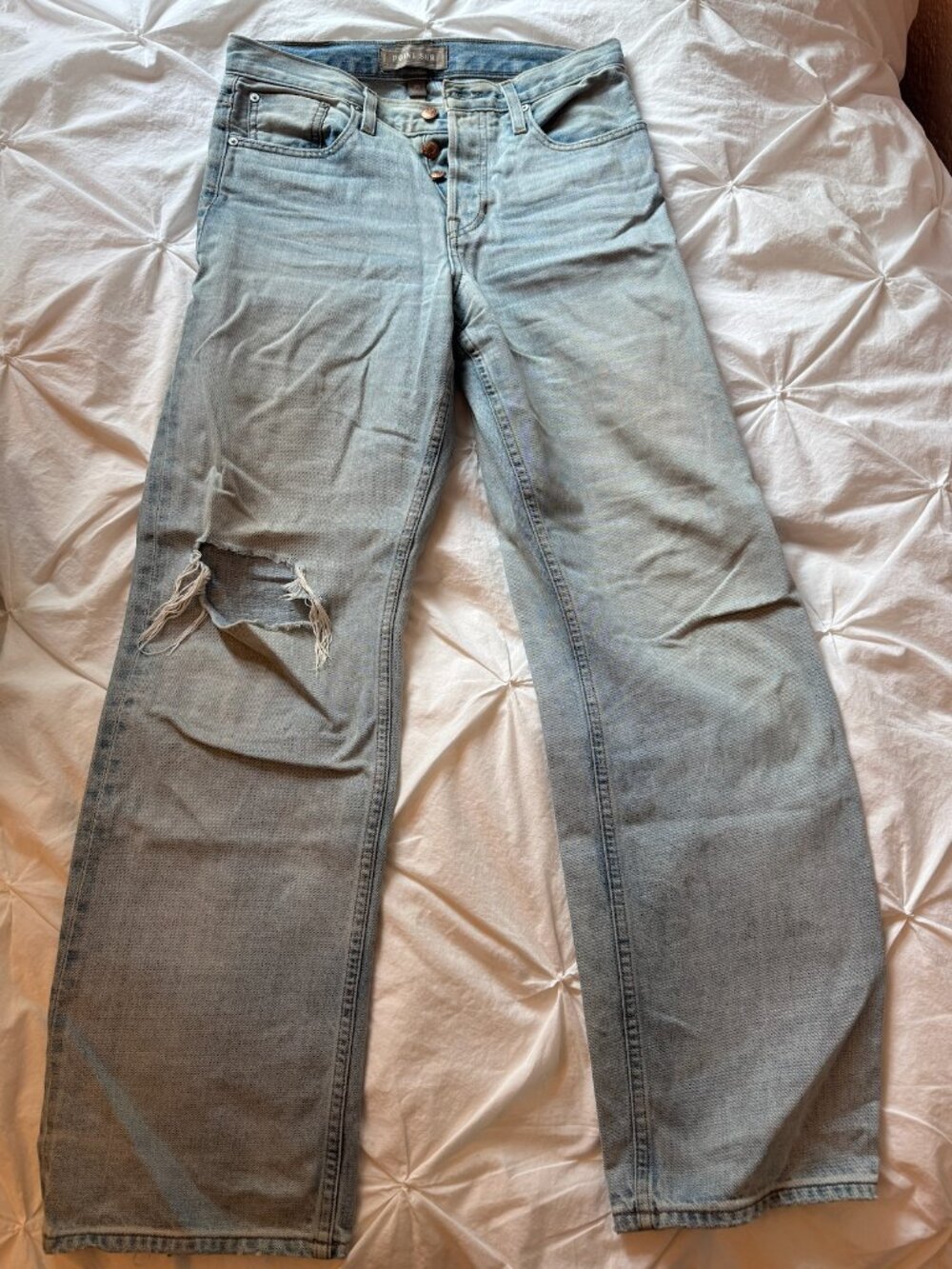 Point Sur (J.Crew) Denim Button-Fly Jeans — Light Wash — Size 26